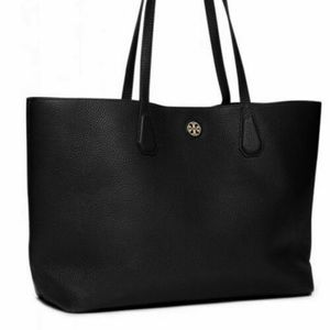 Tory Burch Perry Leather Tote in Black